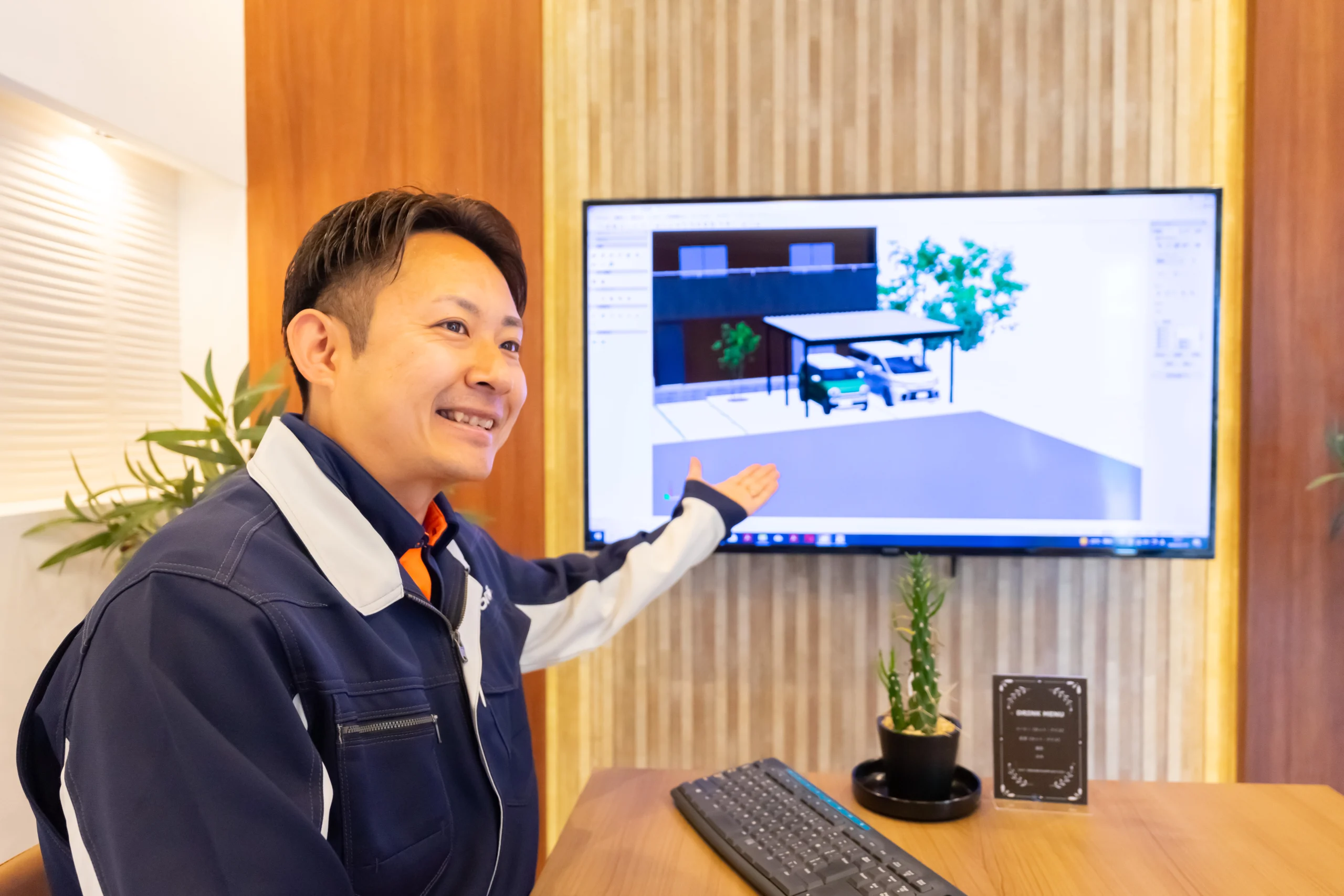 人工芝や防草シートの下地（砕石・山砂）を施工している様子