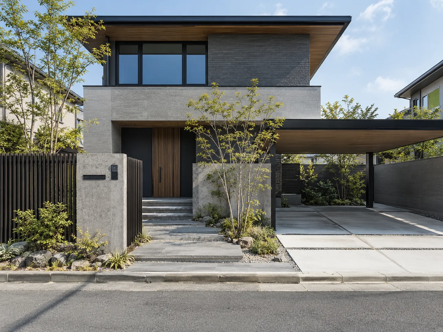 建物と調和した外構デザインの施工例